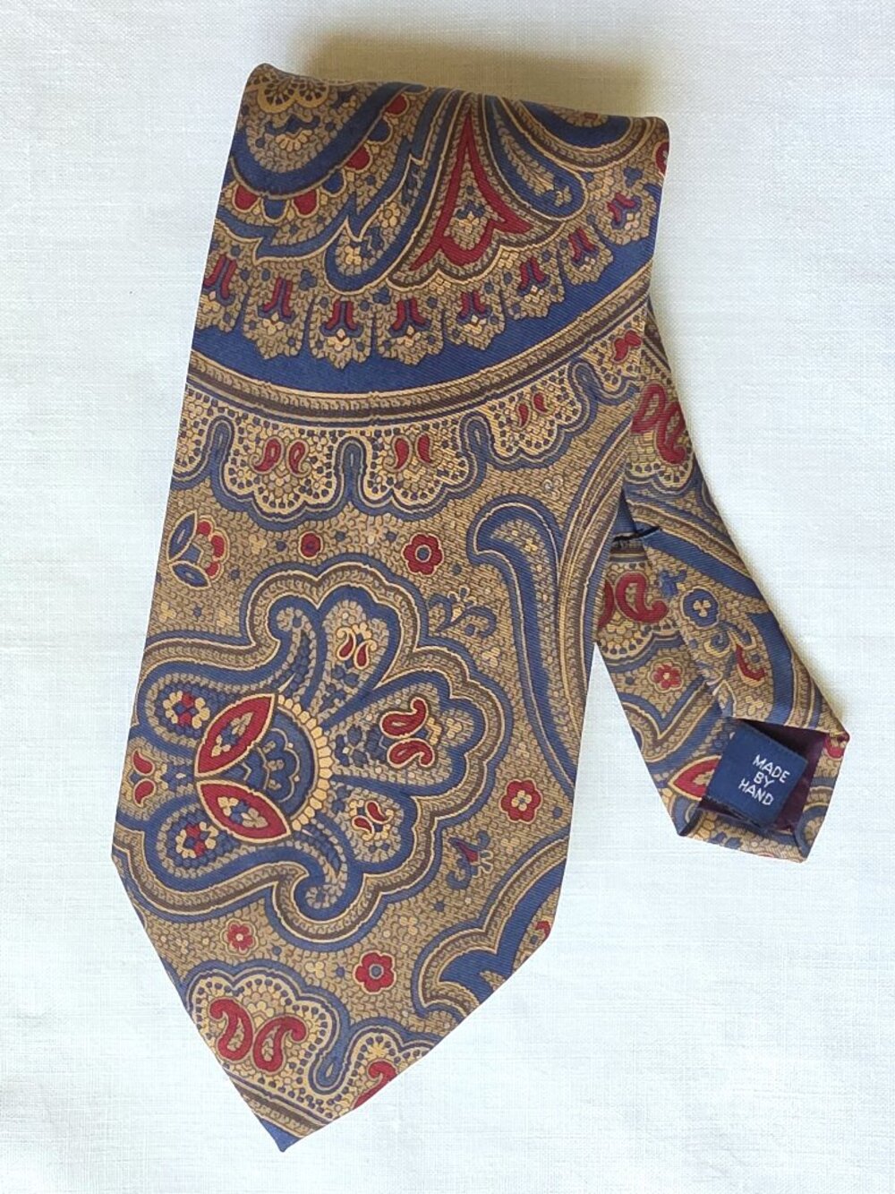 Polo Ralph Lauren Vintage Made in USA 100% Silk Hand Made Paisley Print Tie